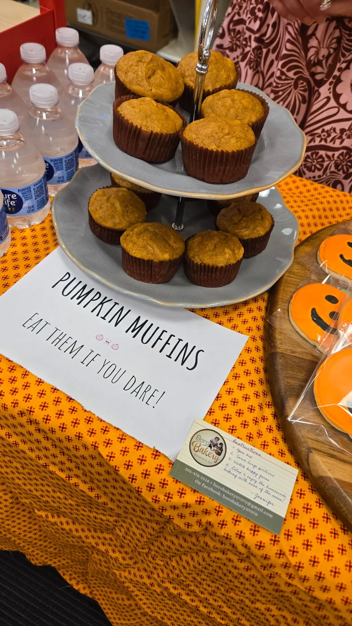 Pumpkin muffins and pumpkin-shaped cookies at the book launch